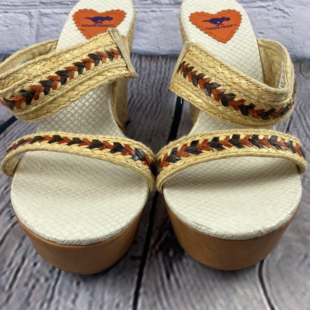 ROCKETDOG Brown/Rust/Tan/Cream Wedges - Picture 14 of 17